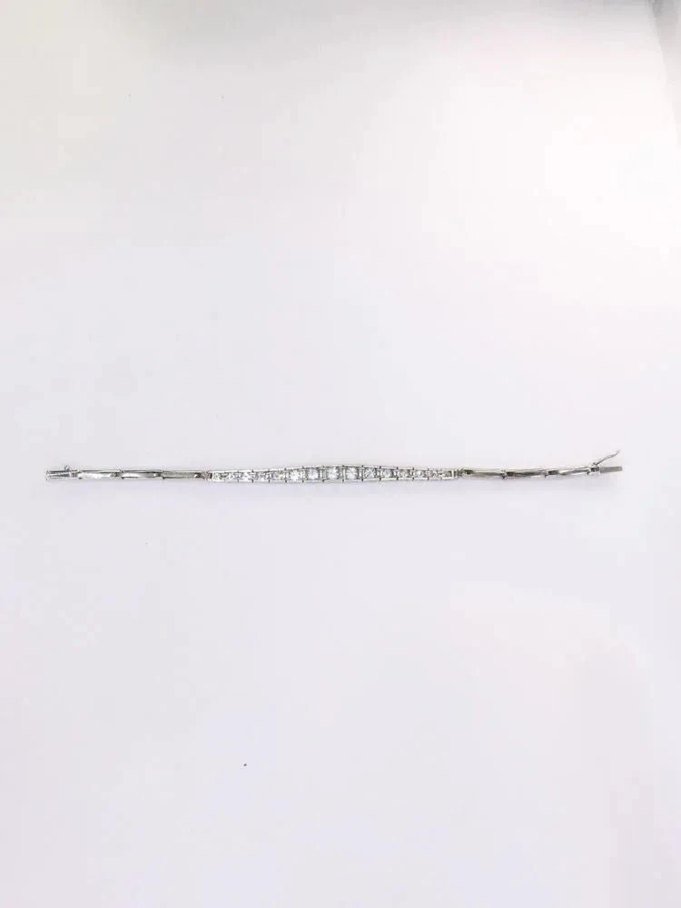 Bracelet Ligne Diamants Or Blanc Platine 10 Bracelet Ligne Diamants Or Blanc Platine – Image 10