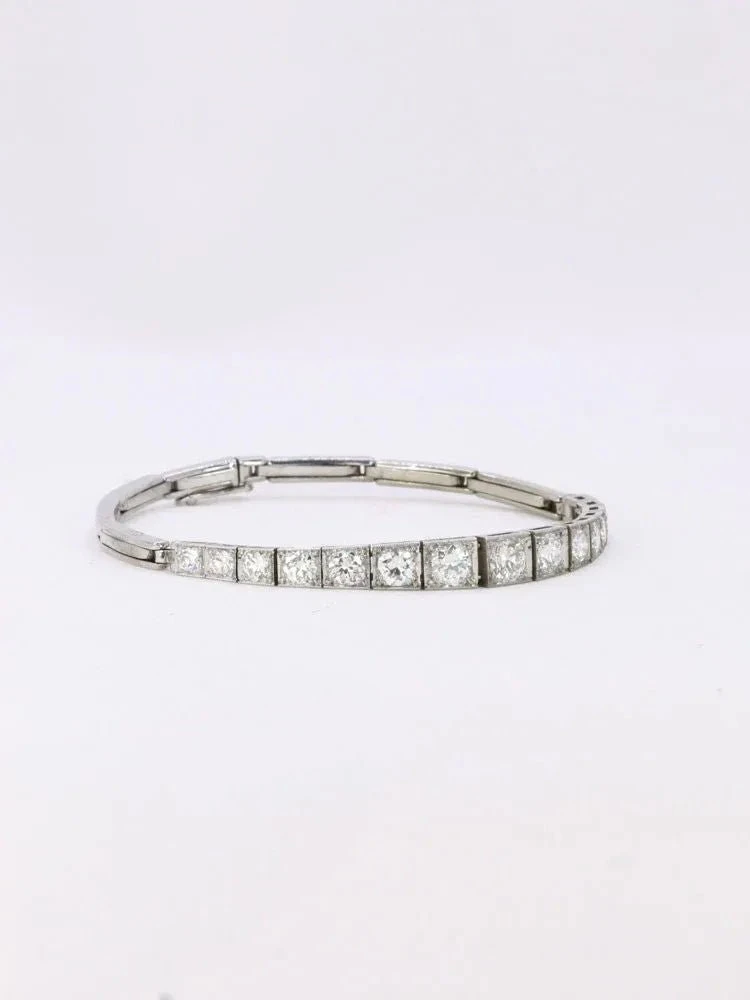 Bracelet Ligne Diamants Or Blanc Platine 7 Bracelet Ligne Diamants Or Blanc Platine – Image 7
