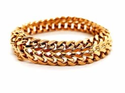 Bracelet Maille 2 Rangs En Or Jaune