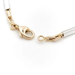 Bracelet Maille Alternée En Ors Jaune Et Blanc -Castafiore Boutique bracelet maille alternee en ors jaune et blanc 583389