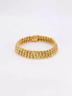 Bracelet Maille Américaine Or Jaune 1.3 Cm