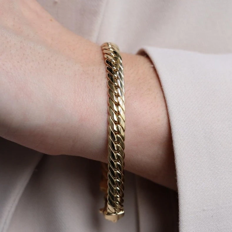 Bracelet Maille Anglaise En Or Jaune 2 Bracelet Maille Anglaise En Or Jaune – Image 2