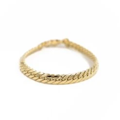 Bracelet Maille Anglaise En Or Jaune