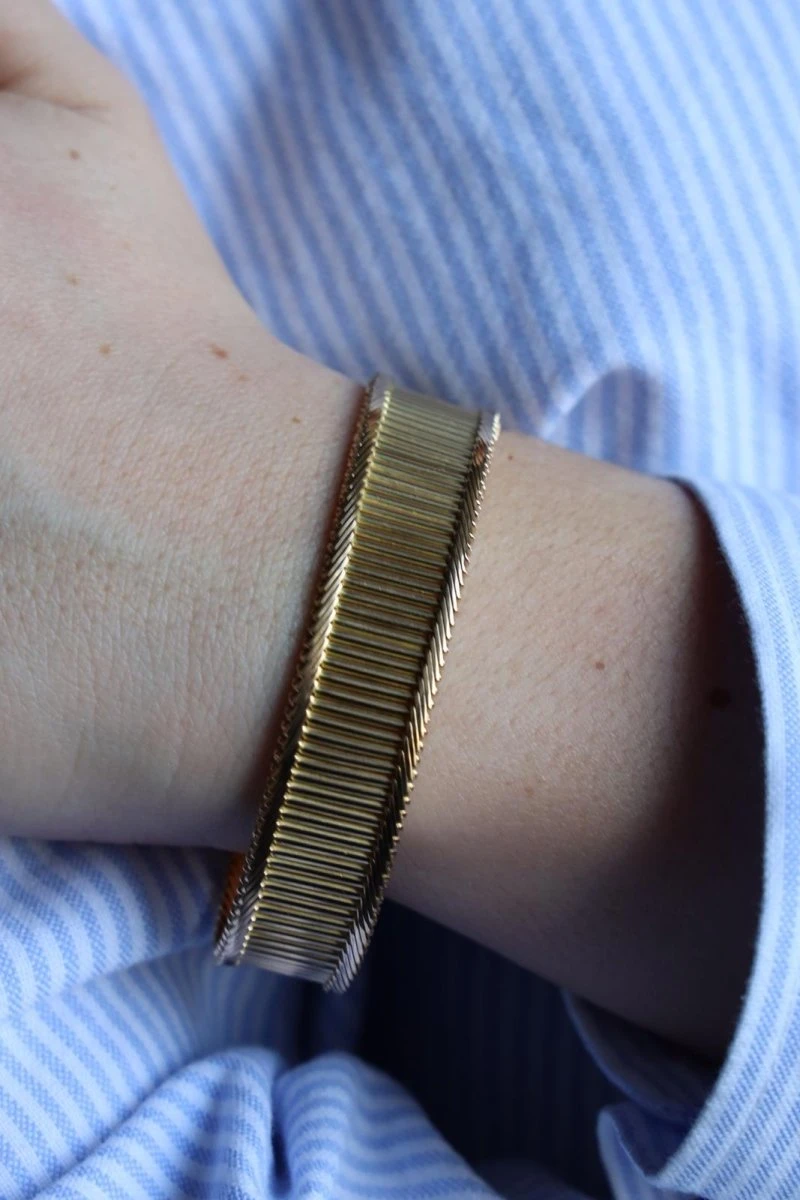 Bracelet Maille Baguette En Or Jaune 2 Bracelet Maille Baguette En Or Jaune – Image 2