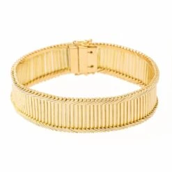 Bracelet Maille Baguette En Or Jaune