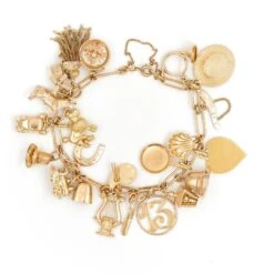 Bracelet Maille Cheval Et Breloques En Or Jaune