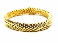 Bracelet Maille Chevron En Or Jaune