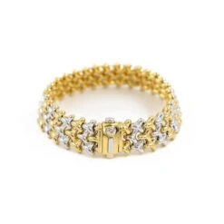 Bracelet Maille CHIMENTON En 2 Ors Et Diamant