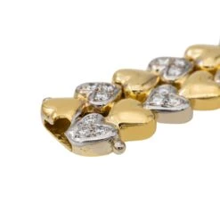 Bracelet Maille Coeurs En Or Jaune, Or Blanc Et Diamants -Castafiore Boutique bracelet maille coeurs en or jaune or blanc et diamants 320393