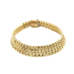 Bracelet Maille Deux Rangs En Or Jaune
