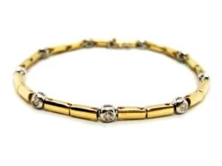 Bracelet Maille En 2 Ors Et Diamants