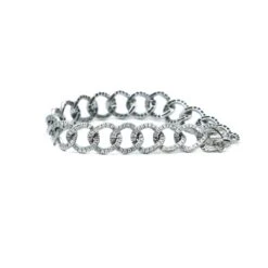 Bracelet Maille En Or Blanc Et Diamants