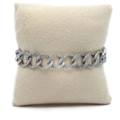 Bracelet Maille En Or Blanc Et Diamants -Castafiore Boutique bracelet maille en or blanc et diamants 449151
