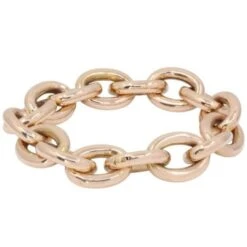 Bracelet Maille Ovale En Or Jaune