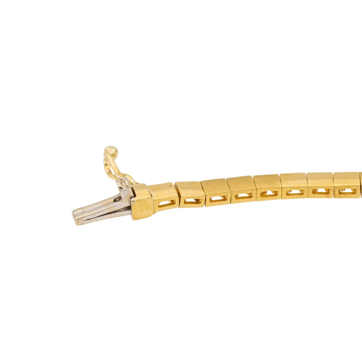 Bracelet Maille En Or Jaune Et Blanc, Rubis Et Diamant 4 Bracelet Maille En Or Jaune Et Blanc, Rubis Et Diamant – Image 4