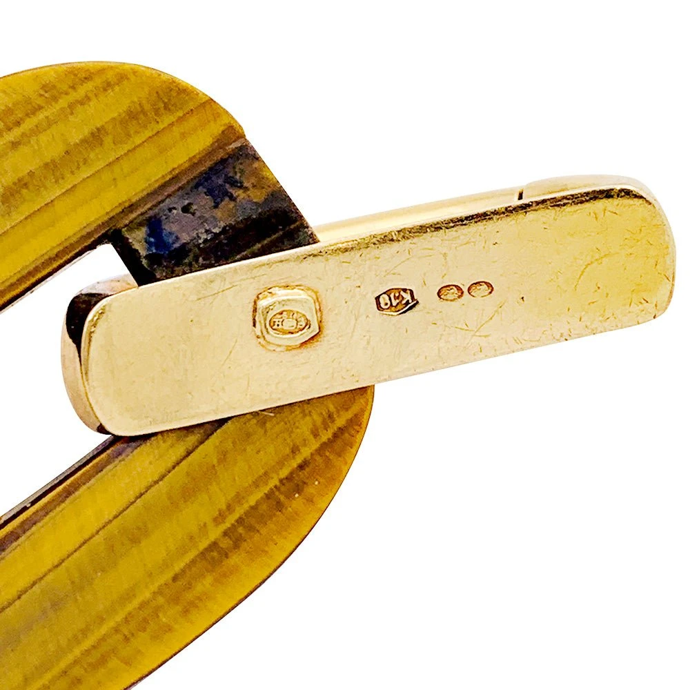 Miller Bracelet Maille En Or Jaune Et Oeil De Tigre 5 Miller Bracelet Maille En Or Jaune Et Oeil De Tigre – Image 5