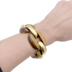 Miller Bracelet Maille En Or Jaune Et Oeil De Tigre 11 Miller Bracelet Maille En Or Jaune Et Oeil De Tigre -Castafiore Boutique bracelet maille en or jaune et oeil de tigre 954648