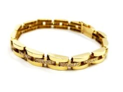 Bracelet Maille En Or Jaune Pavé Diamant -Castafiore Boutique bracelet maille en or jaune pave diamant 578878