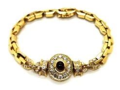 Bracelet Maille En Or Jaune, Rubis Et Diamants -Castafiore Boutique bracelet maille en or jaune rubis et diamants 142249
