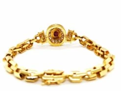Bracelet Maille En Or Jaune, Rubis Et Diamants -Castafiore Boutique bracelet maille en or jaune rubis et diamants 585916