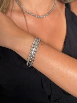 Bracelet Maille Fantaisie En Or Blanc -Castafiore Boutique bracelet maille fantaisie en or blanc 142050