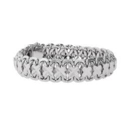 Bracelet Maille Fantaisie En Or Blanc -Castafiore Boutique bracelet maille fantaisie en or blanc 331650