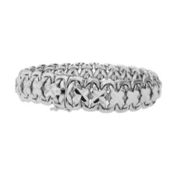 Bracelet Maille Fantaisie En Or Blanc -Castafiore Boutique bracelet maille fantaisie en or blanc 336326