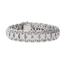 Bracelet Maille Fantaisie En Or Blanc -Castafiore Boutique bracelet maille fantaisie en or blanc 877193