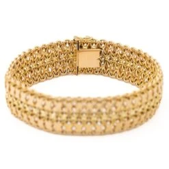 Bracelet Maille Fantaisie En Or Jaune -Castafiore Boutique bracelet maille fantaisie en or jaune 260625