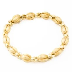 Bracelet Maille Fantaisie En Or Jaune Brillant Et Mat -Castafiore Boutique bracelet maille fantaisie en or jaune brillant et mat 180308