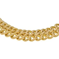 Bracelet Maille Gourmette En Or Jaune, Or Blanc Et Diamant -Castafiore Boutique bracelet maille gourmette en or jaune or blanc et diamant 385183