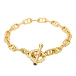Bracelet Maille Marine CAPLAIN SAINT ANDRÉ En Or Jaune Et Saphir