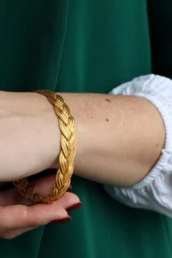 Bracelet Maille Palmier Tressée En Or Jaune -Castafiore Boutique bracelet maille palmier tressee en or jaune 693522