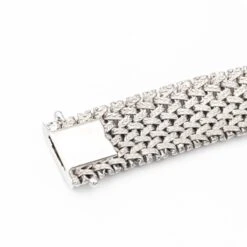 Bracelet Maille Polonaise En Or Blanc -Castafiore Boutique bracelet maille polonaise en or blanc 521555