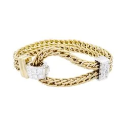 Miller Bracelet Maille POMELLATO "Corde" En Deux Ors Et Diamants