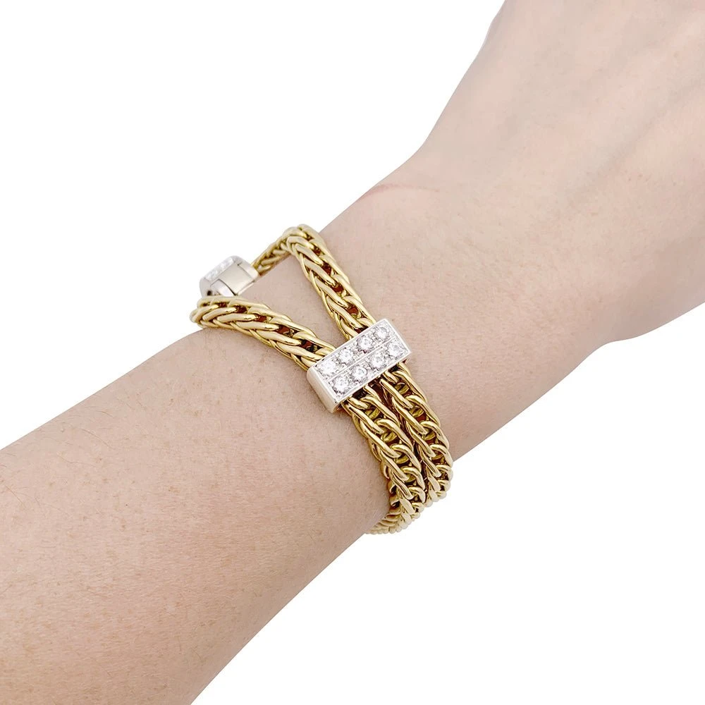 Miller Bracelet Maille POMELLATO "Corde" En Deux Ors Et Diamants 2 Miller Bracelet Maille POMELLATO "Corde" En Deux Ors Et Diamants – Image 2