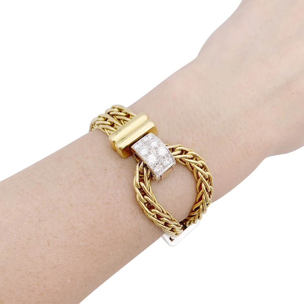 Miller Bracelet Maille POMELLATO "Corde" En Deux Ors Et Diamants 6 Miller Bracelet Maille POMELLATO "Corde" En Deux Ors Et Diamants – Image 6