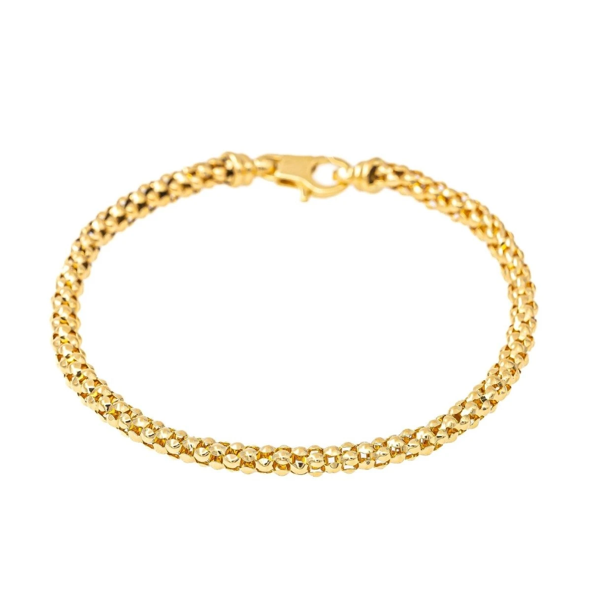 Bracelet Maille Popcorn En Or Jaune 1 Bracelet Maille Popcorn En Or Jaune