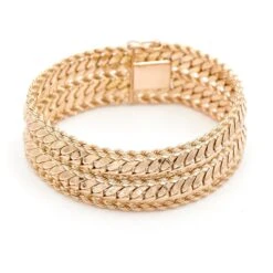 Bracelet Maille Torsadée En Or Jaune