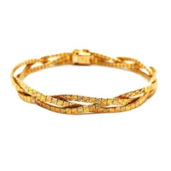 Bracelet Maille Tressée En 3 Ors