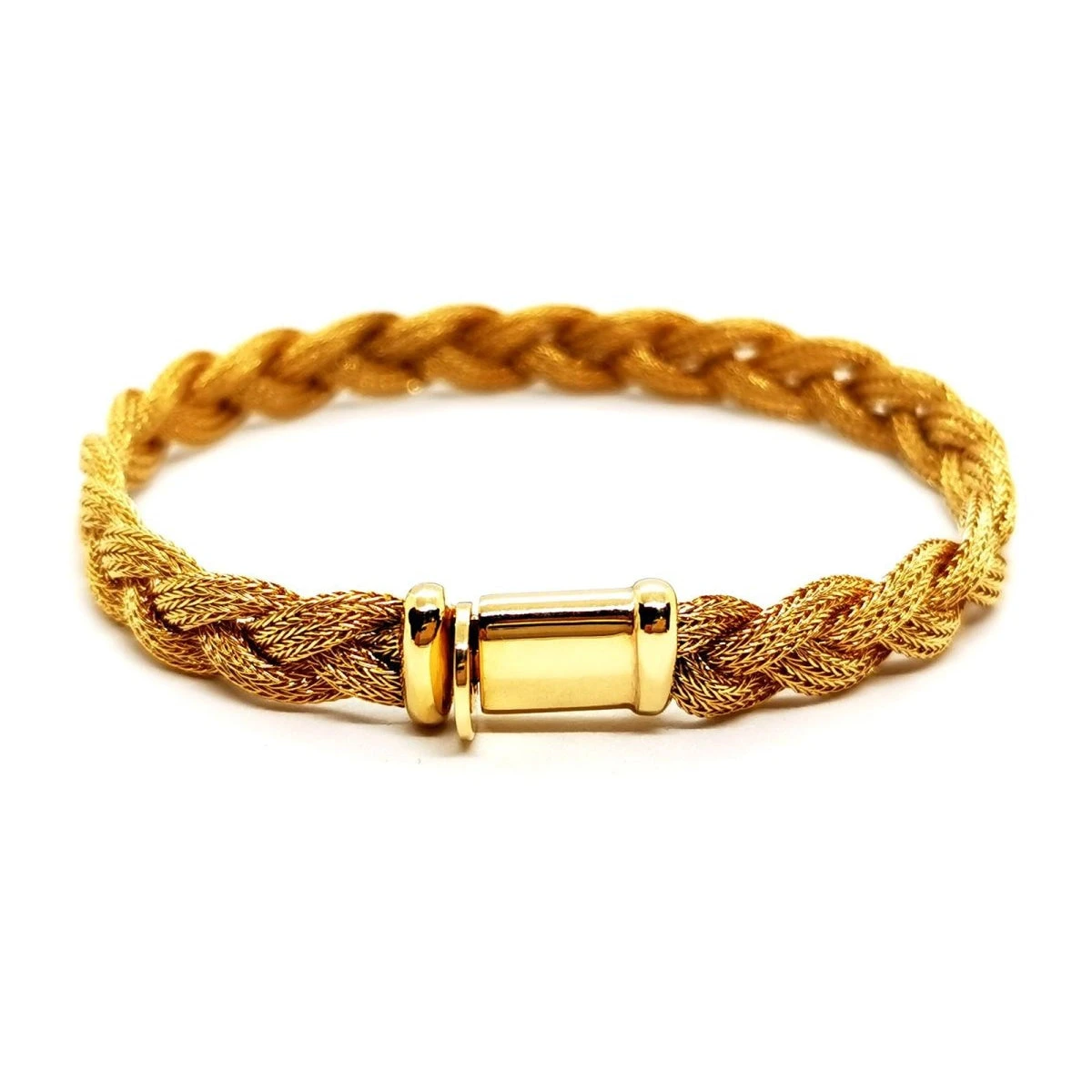 Bracelet Maille Tressée En Or Jaune 3 Bracelet Maille Tressée En Or Jaune – Image 3