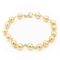 Bracelet Mailles Boules En Or Jaune