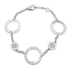 Miller Bracelet Maillons BULGARIen Or Blanc Et Diamants