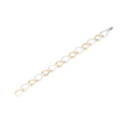 Bracelet Maillons En Or Jaune, Or Blanc Et Diamants
