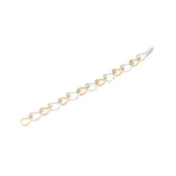 Bracelet Maillons En Or Jaune, Or Blanc Et Diamants -Castafiore Boutique bracelet maillons en or jaune or blanc et diamants 929404