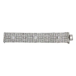 Miller Bracelet Manchette Art Déco En Platine Et Diamants -Castafiore Boutique bracelet manchette art deco en platine et diamants 803096