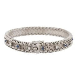 Bracelet Manchette En Or Blanc Saphirs Et Diamants -Castafiore Boutique bracelet manchette en or blanc saphirs et diamants 233036