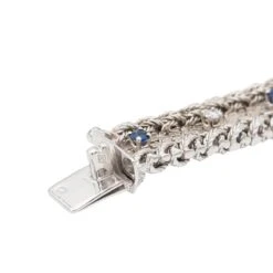 Bracelet Manchette En Or Blanc Saphirs Et Diamants -Castafiore Boutique bracelet manchette en or blanc saphirs et diamants 325811