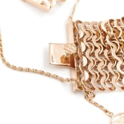 Bracelet Manchette Maille En Or Rose -Castafiore Boutique bracelet manchette maille en or rose 454916