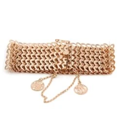 Bracelet Manchette Maille En Or Rose -Castafiore Boutique bracelet manchette maille en or rose 674976